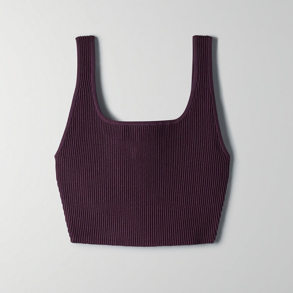 Aritzia babaton sculpt knit cropped rib tank